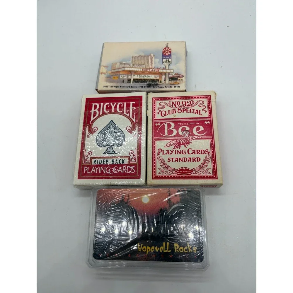 4 Deck Playing Card Lot: Vintage Dunes Casino, Bee Club Special, Souvenir Decks